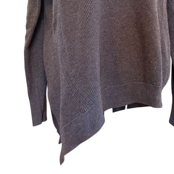 Athleta Rest Day Asymmetrical Hem Sweater Gray Silk Pima Cotton Blend Womens Med - Picture 7 of 13